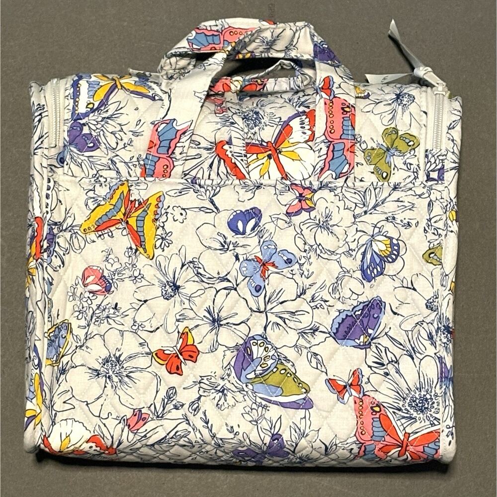 Vera Bradley Coast Breezy Butterflies Grand Hanging Organizer Travel Makeup Bag - Picture 11 of 13